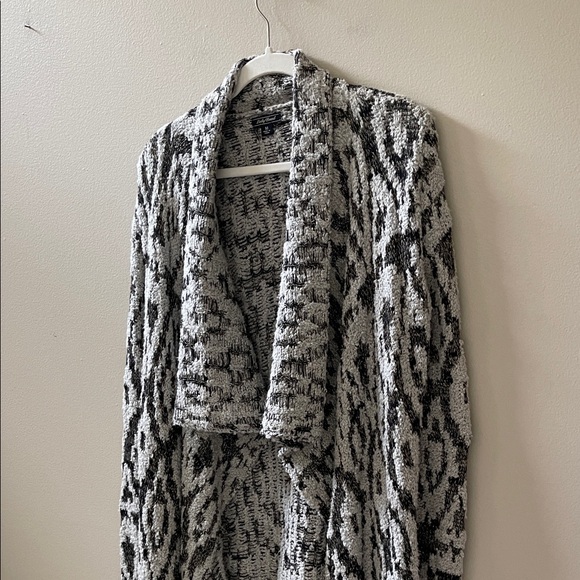 Metallic Black, White w/Gold Long Sleeve Cardigan Sweater M - Picture 5 of 12